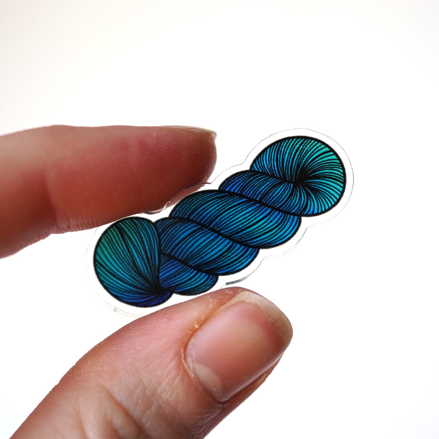 Yarn Skein Eco-Friendly Acrylic Pin / Blue