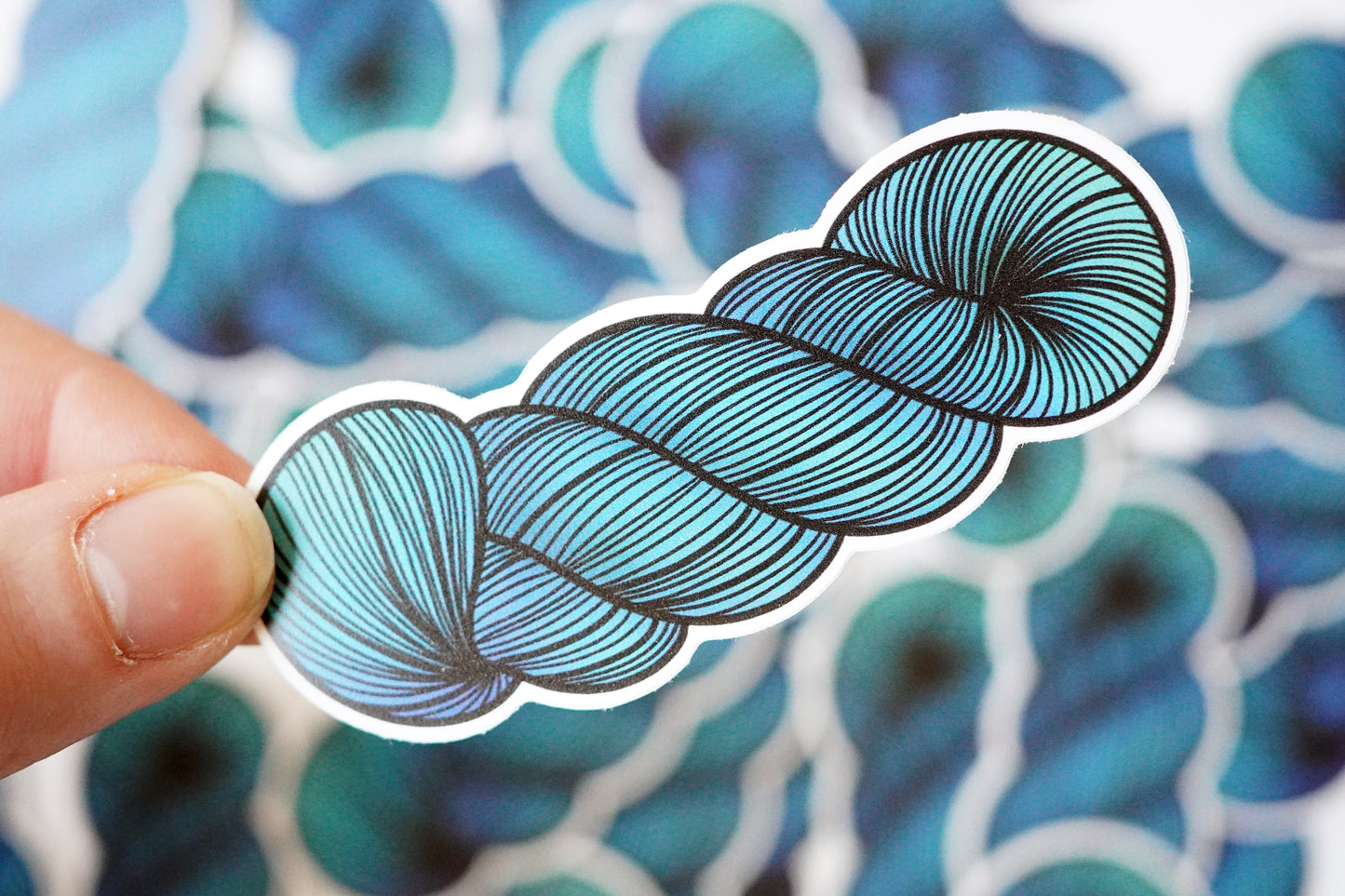 Yarn Skein Sticker Blue