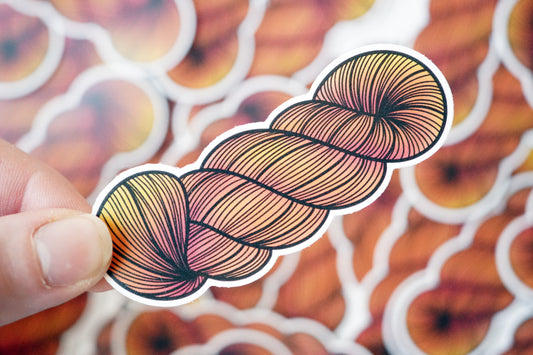 Yarn Skein Sticker Orange