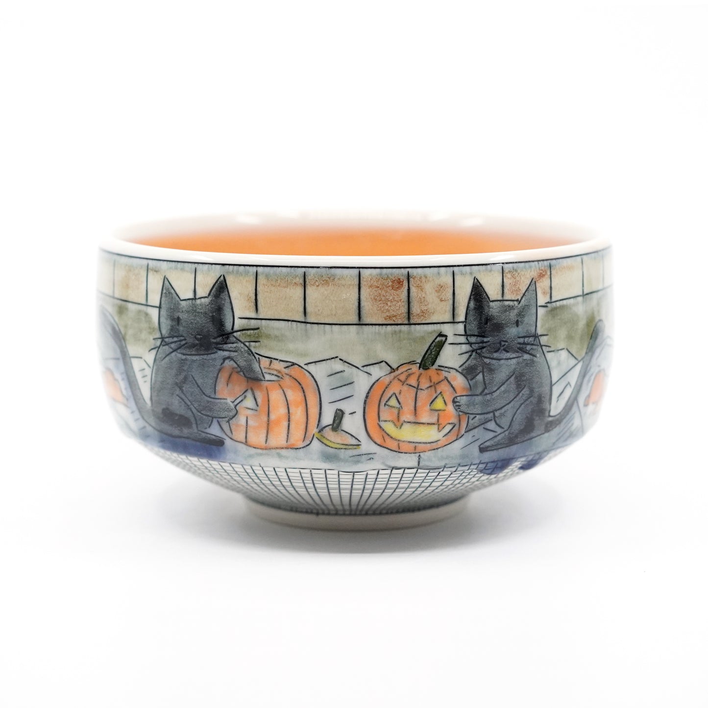 Cats Carving Pumpkins Bowl