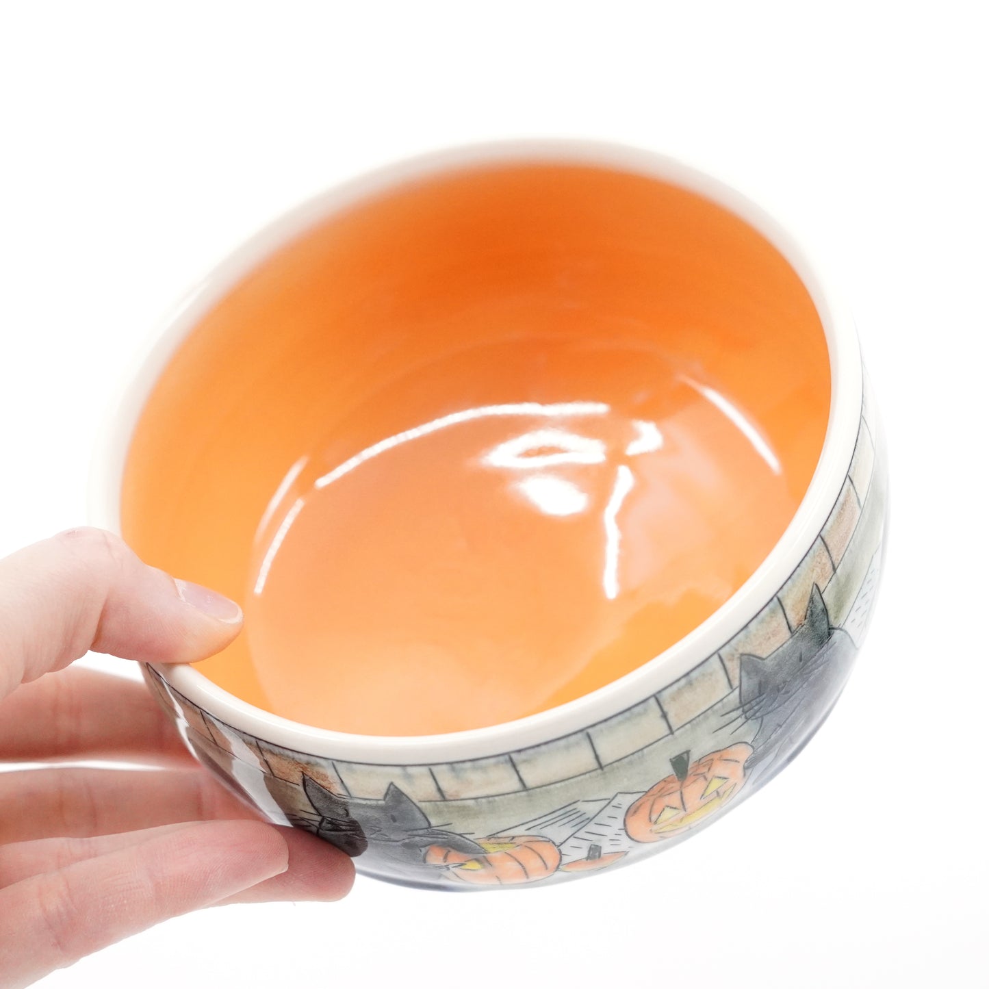 Cats Carving Pumpkins Bowl