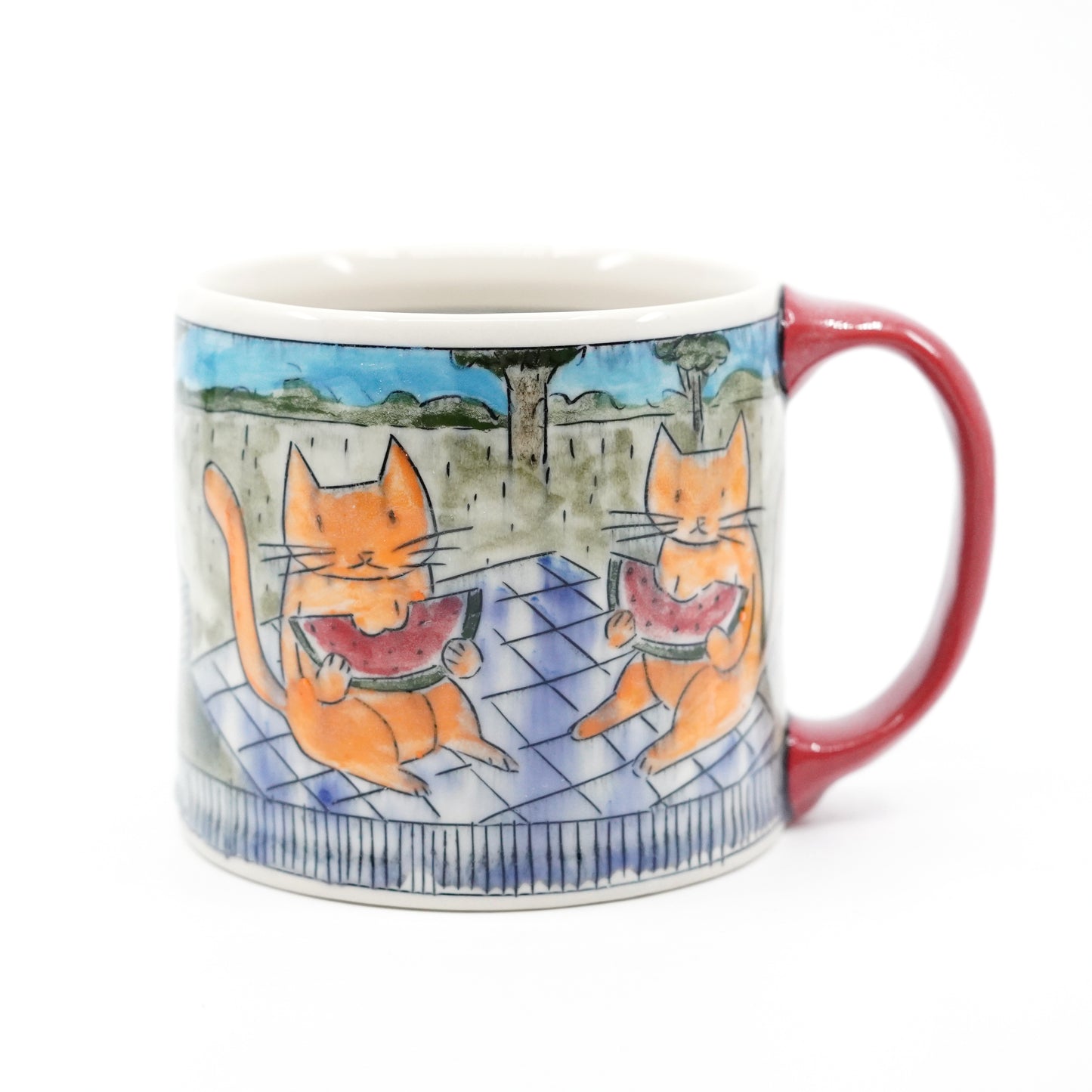 Cats Having a Watermelon Picnic Mug