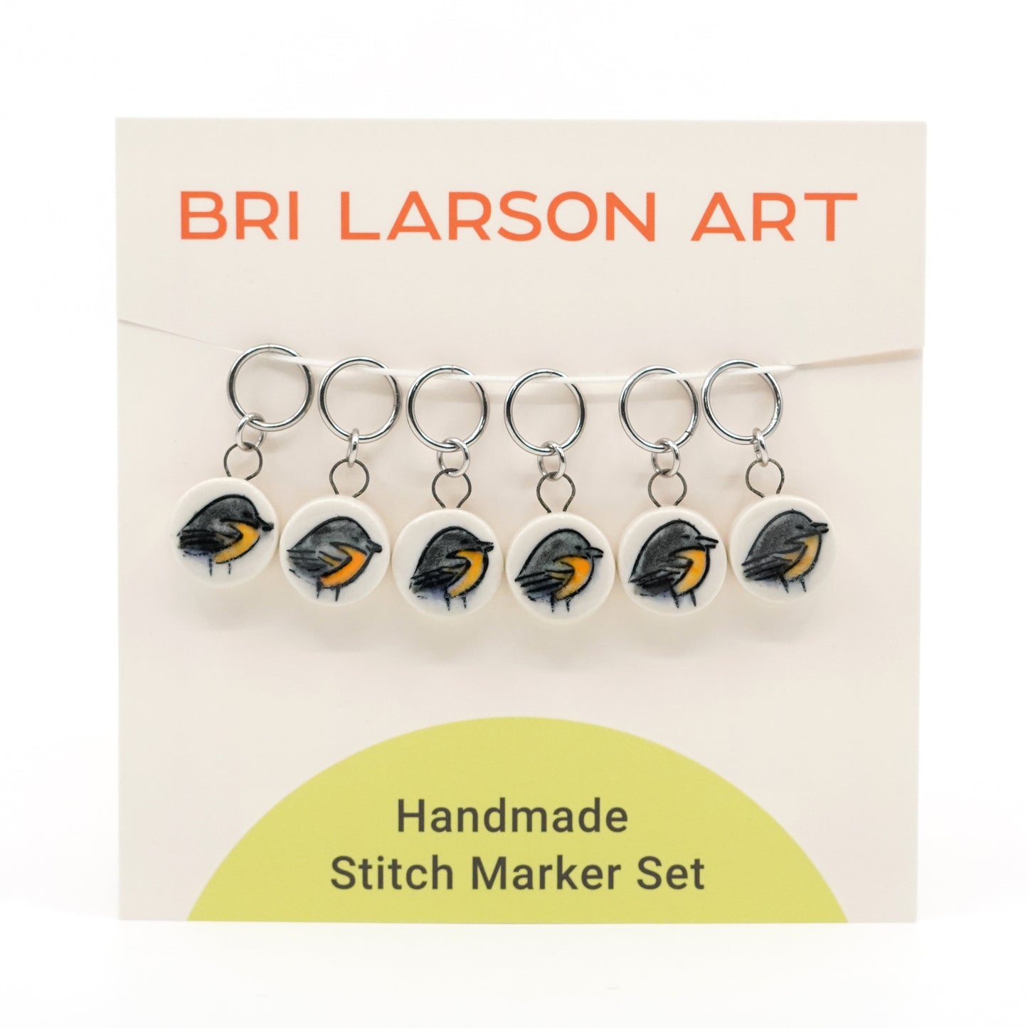 Baltimore Oriole Stitch Marker Set