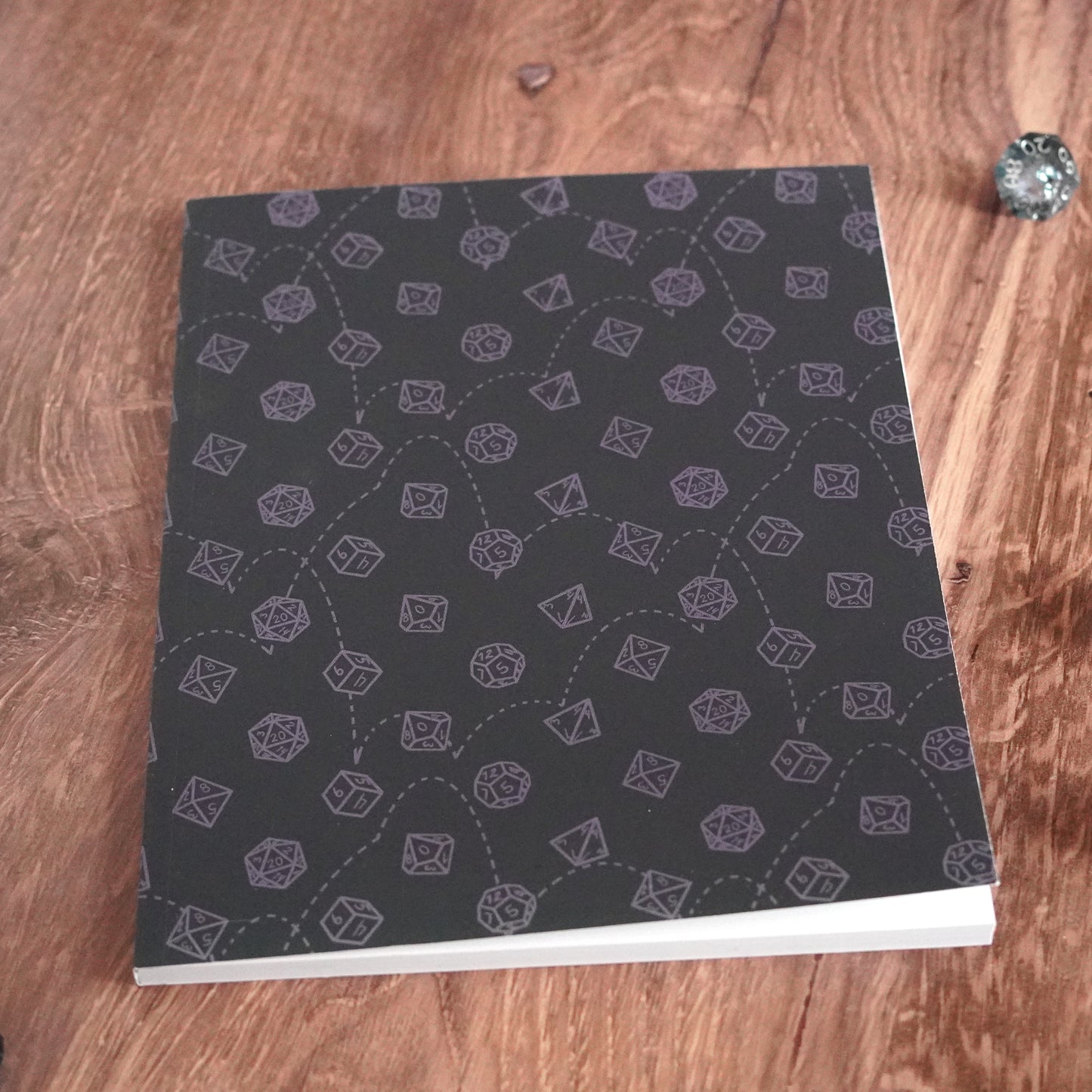 Dice Set Notebook Black and Lavender