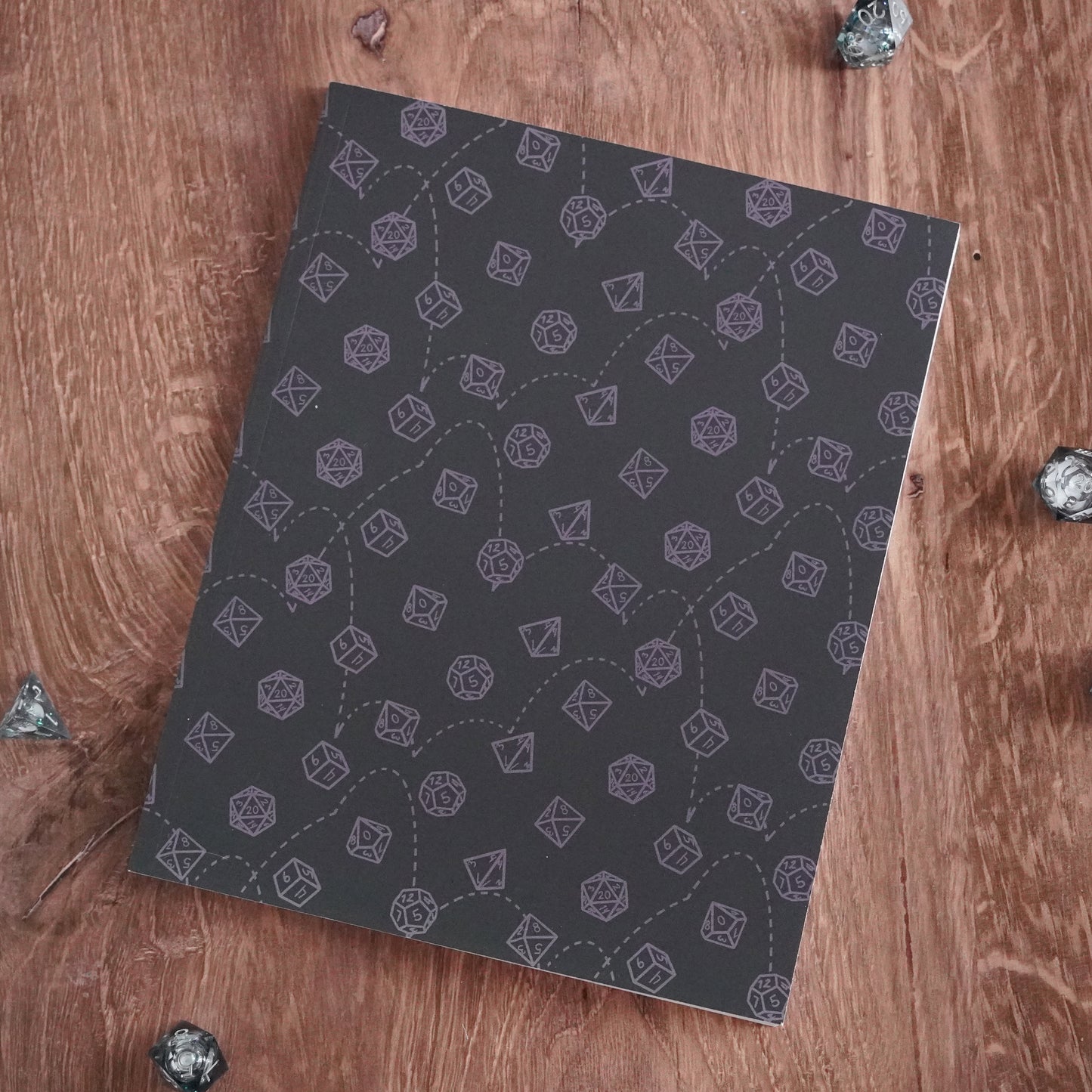 Dice Set Notebook Black and Lavender