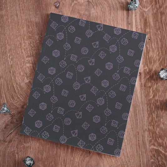 Dice Set Notebook Black and Lavender