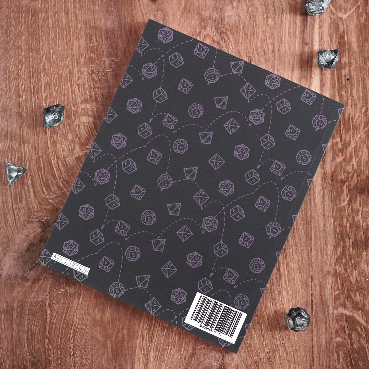 Dice Set Notebook Black and Lavender
