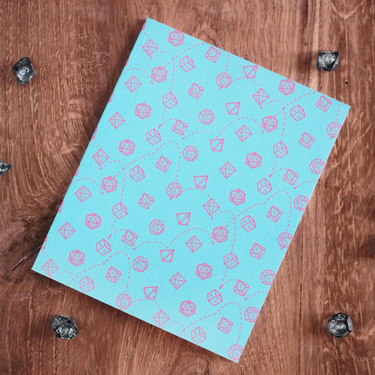 Dice Set Notebook - Teal and Pink