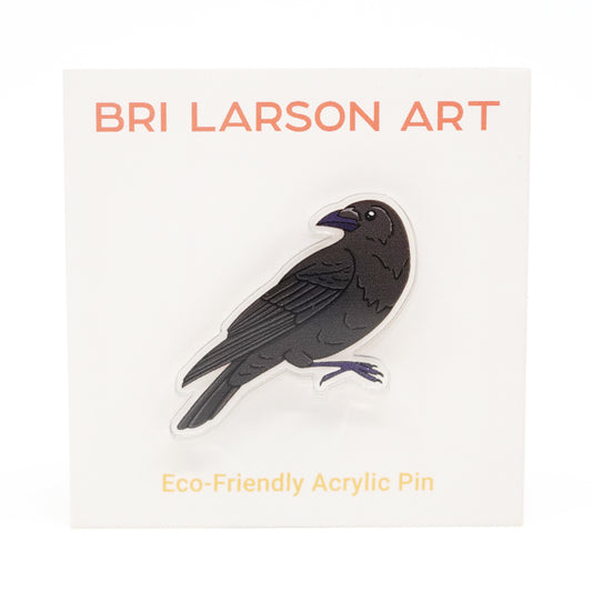 Crow Acrylic Pin