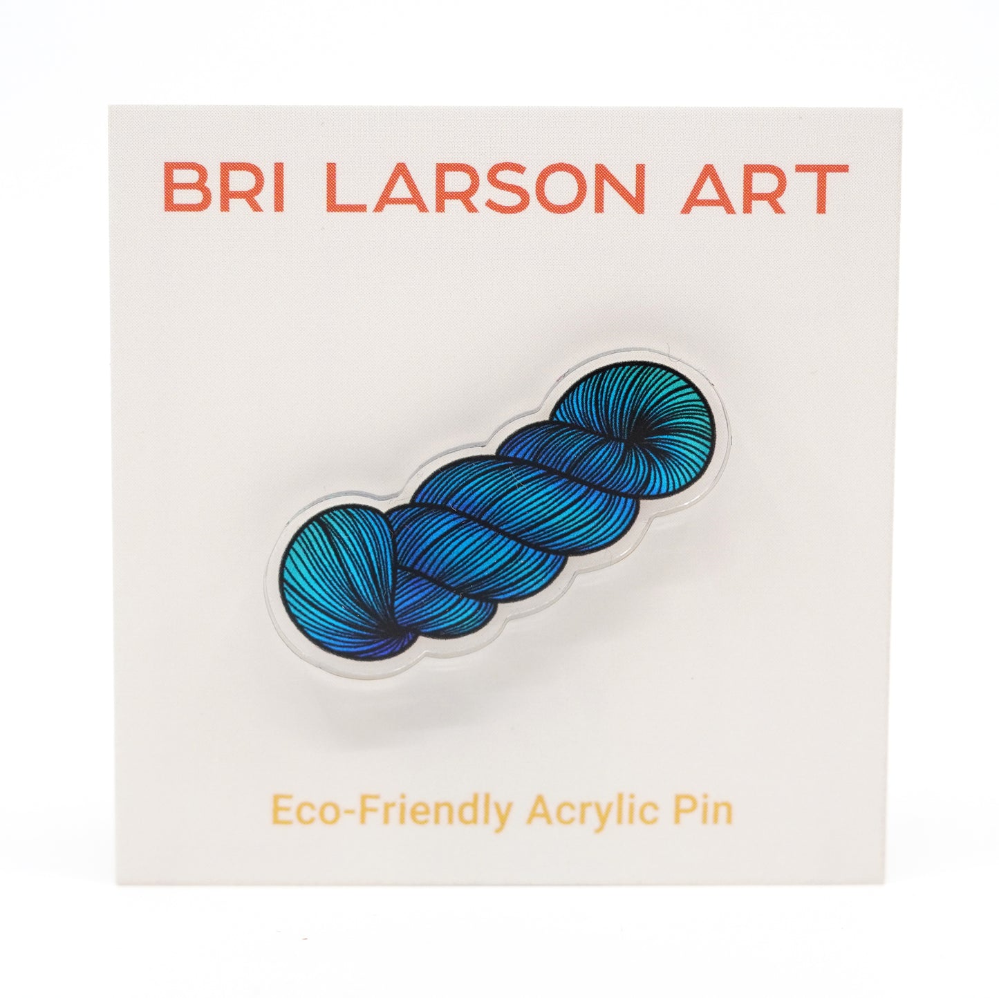 Yarn Skein Eco-Friendly Acrylic Pin / Blue