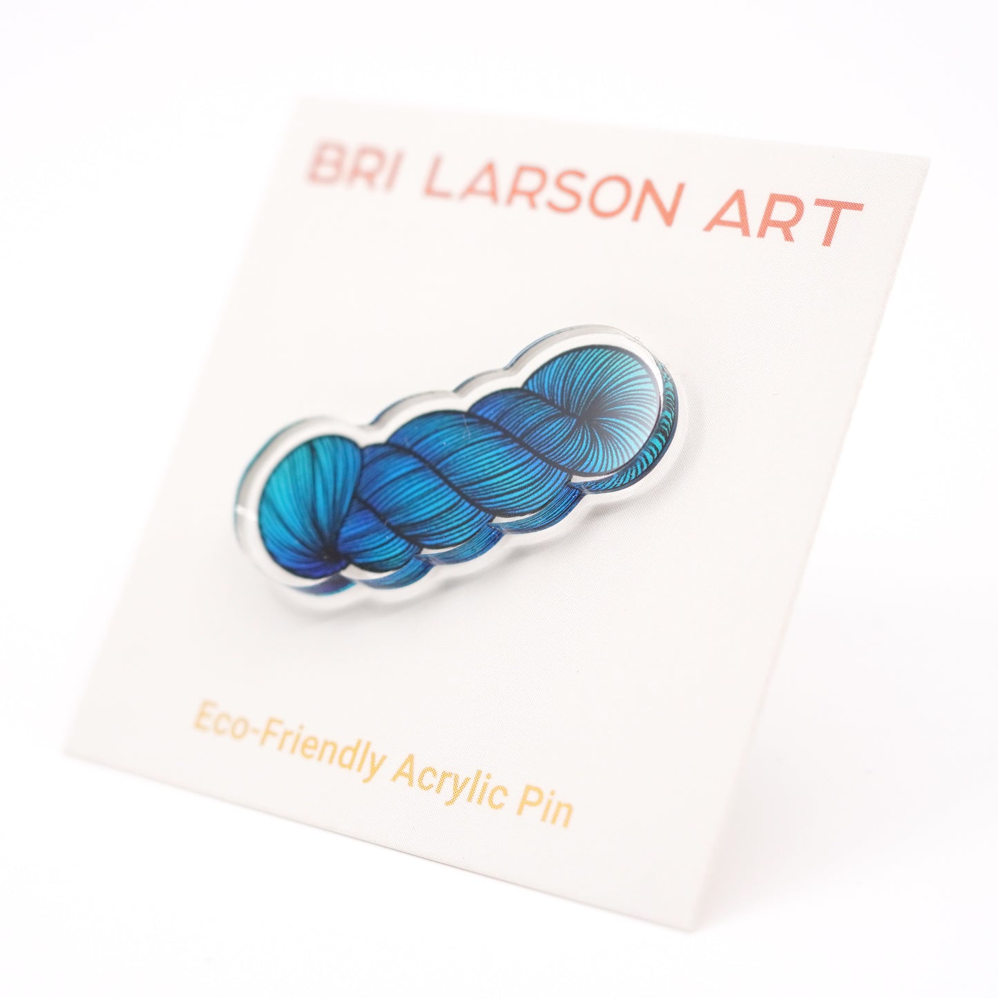 Yarn Skein Eco-Friendly Acrylic Pin / Blue