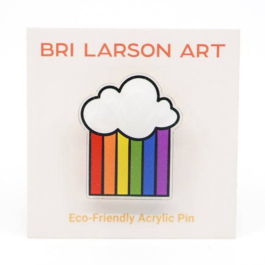 Rainbow Cloud Acrylic Pin