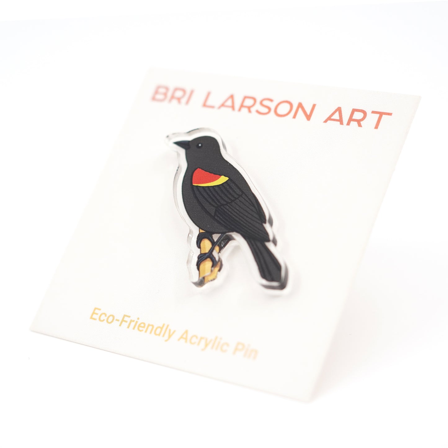 Red Winged Blackbird Acrylic Pin