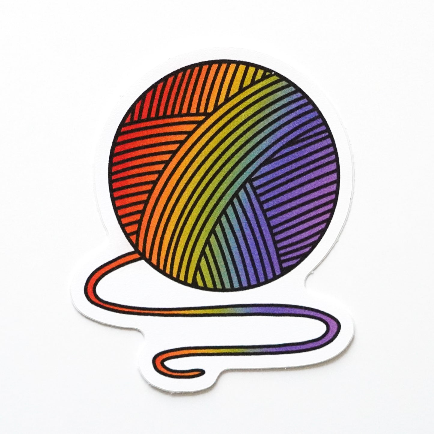 Rainbow Yarn Ball Sticker
