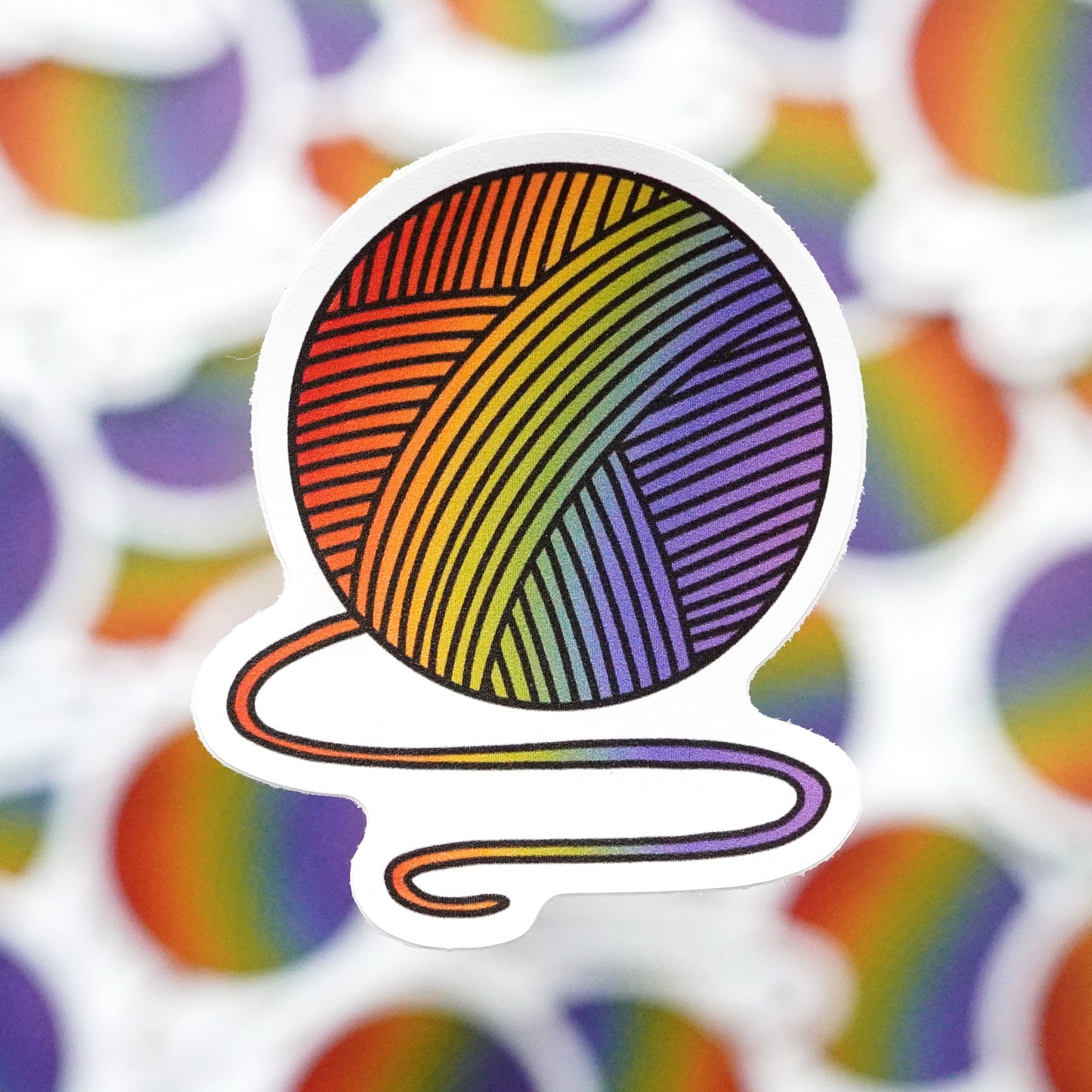 Rainbow Yarn Ball Sticker