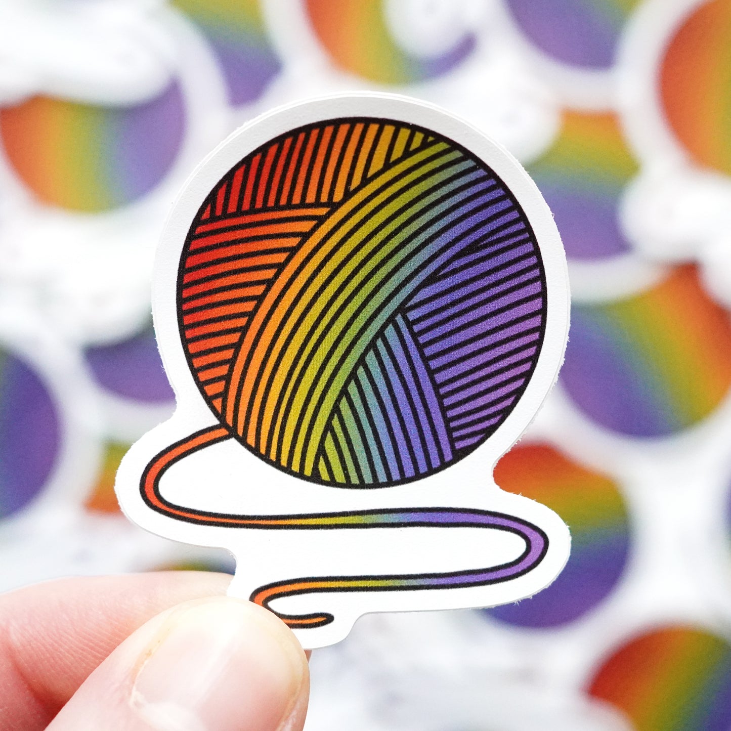 Rainbow Yarn Ball Sticker
