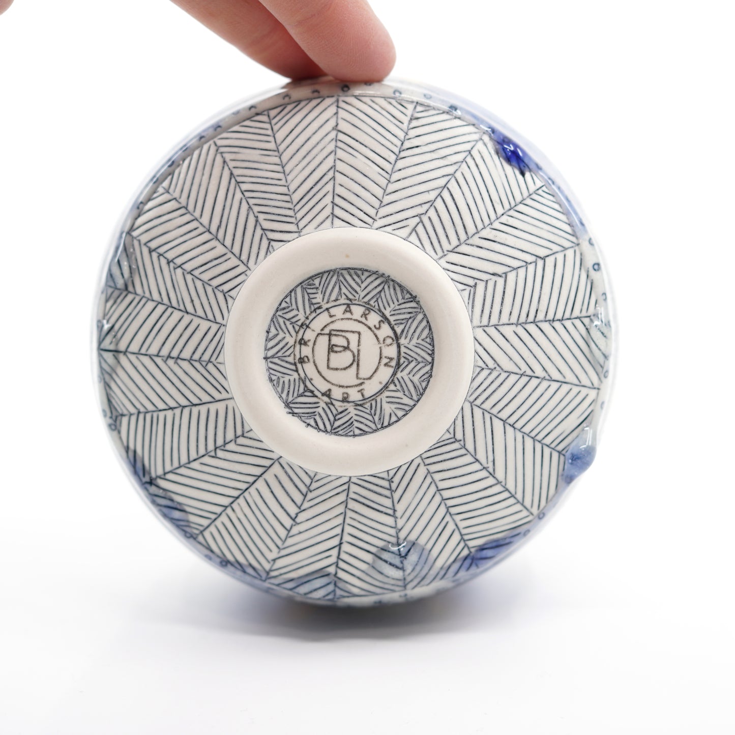 Snowy Bluebird Small Bowl