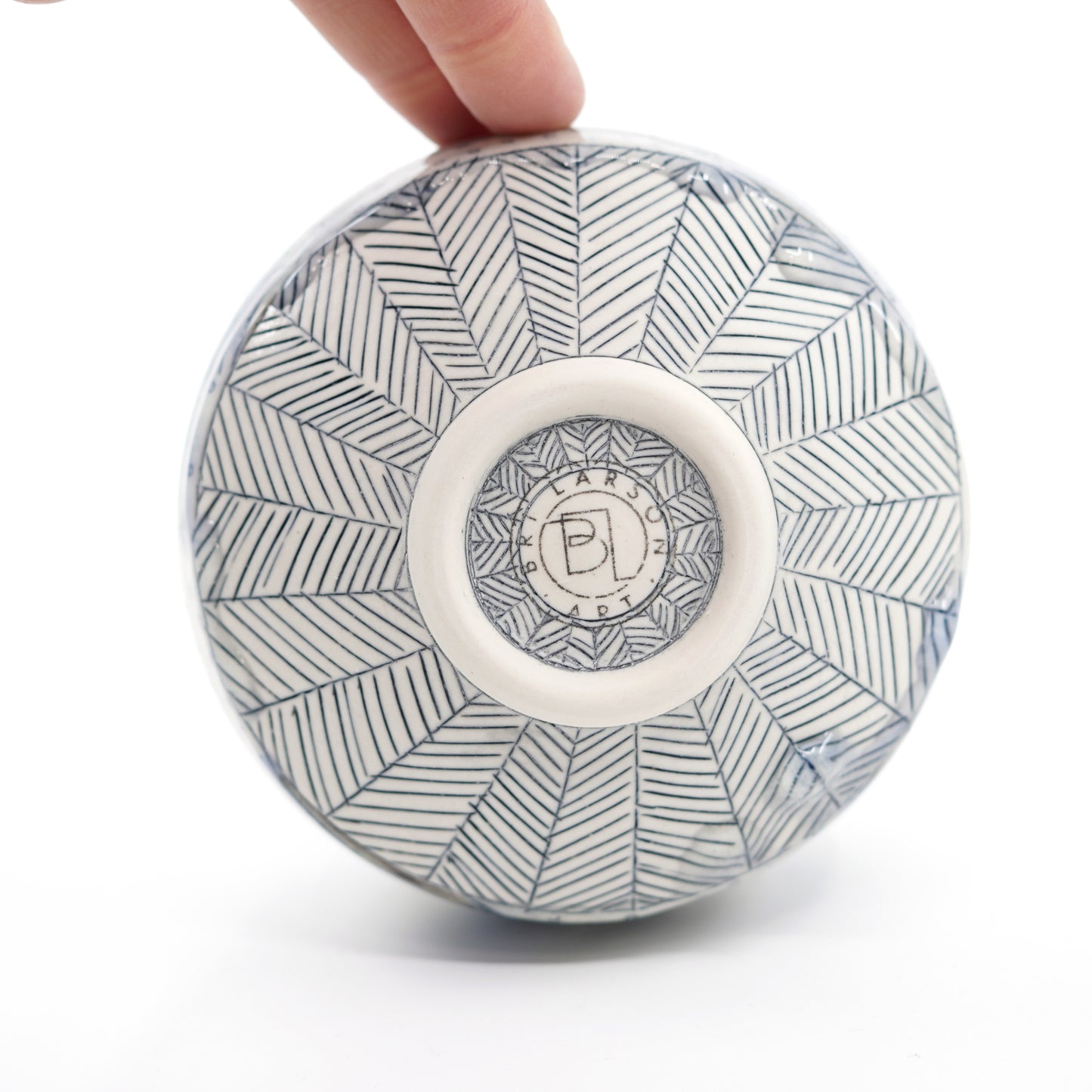 Snowy Blue Jay Small Bowl