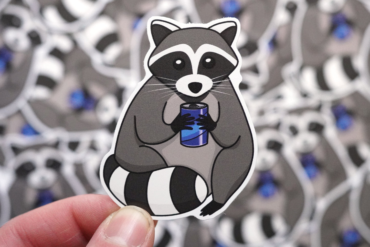 Raccoon Drinking Sticker