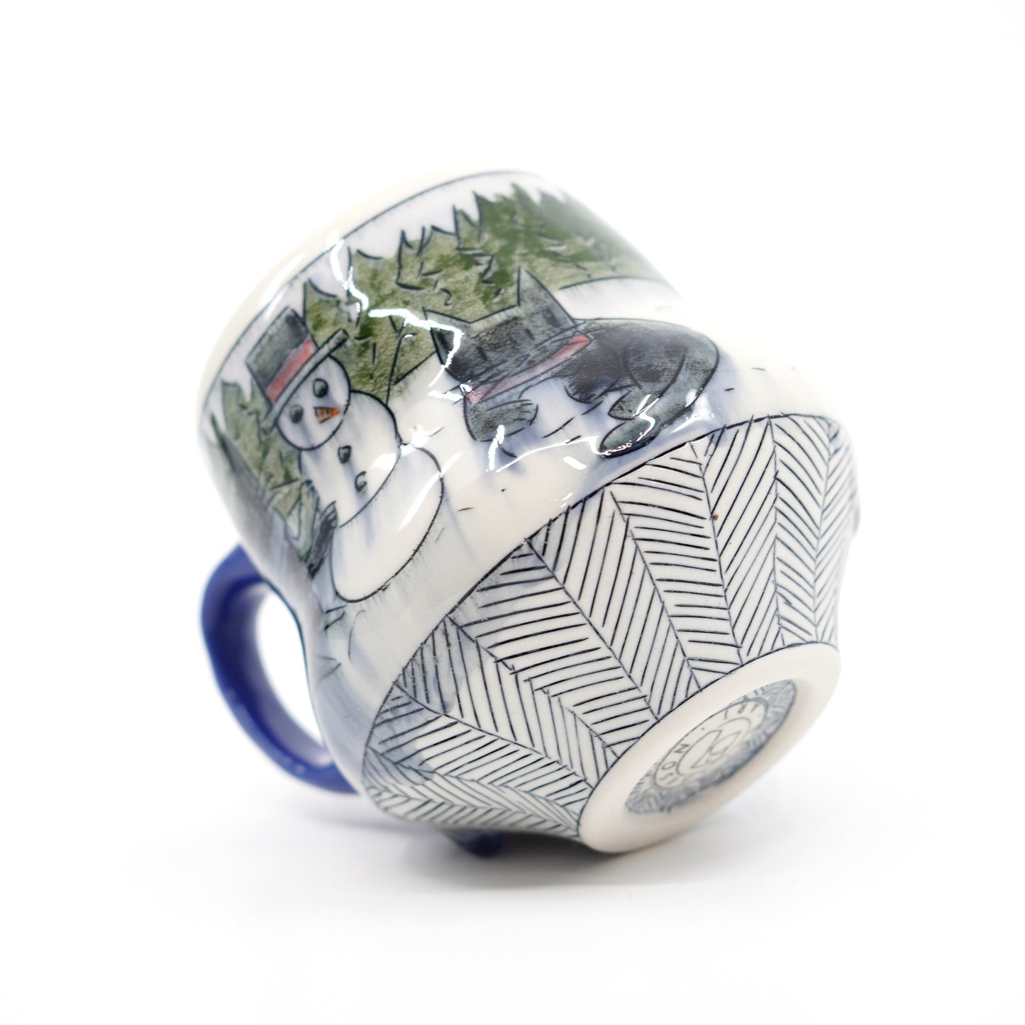 Cats Building a Snowman Mug