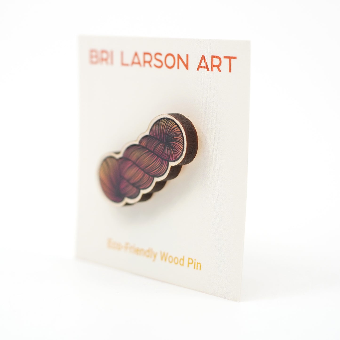 Yarn Skein Eco-Friendly Wood Pin / Orange