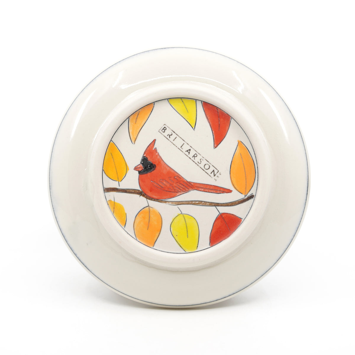 Autumn Cardinals Dessert Plate