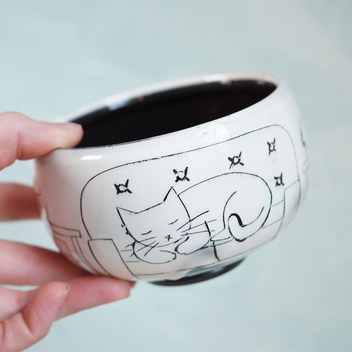 Black & White Cats Sleeping Bowl