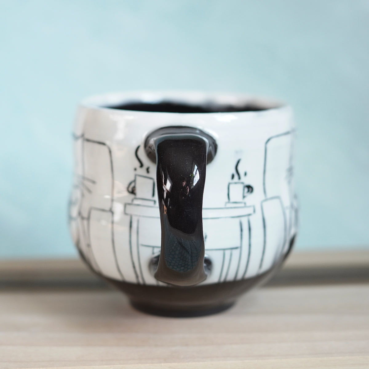 Black & White Cats Knitting Mug