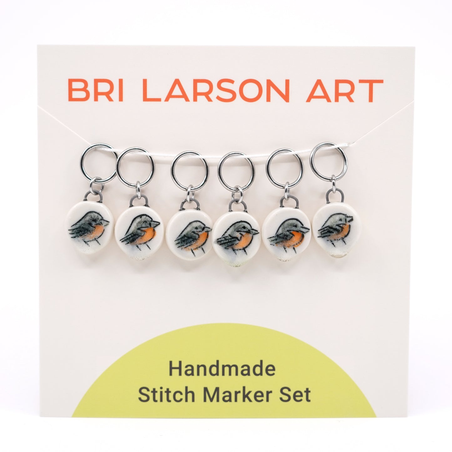 Baltimore Oriole Stitch Marker Set