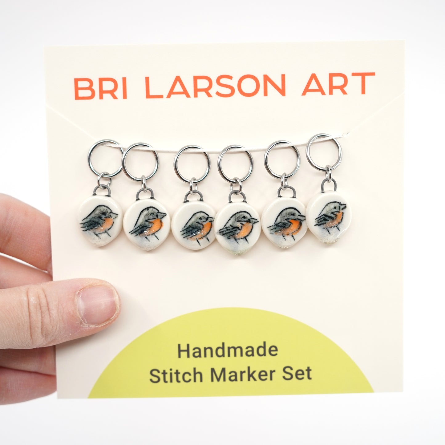 Baltimore Oriole Stitch Marker Set