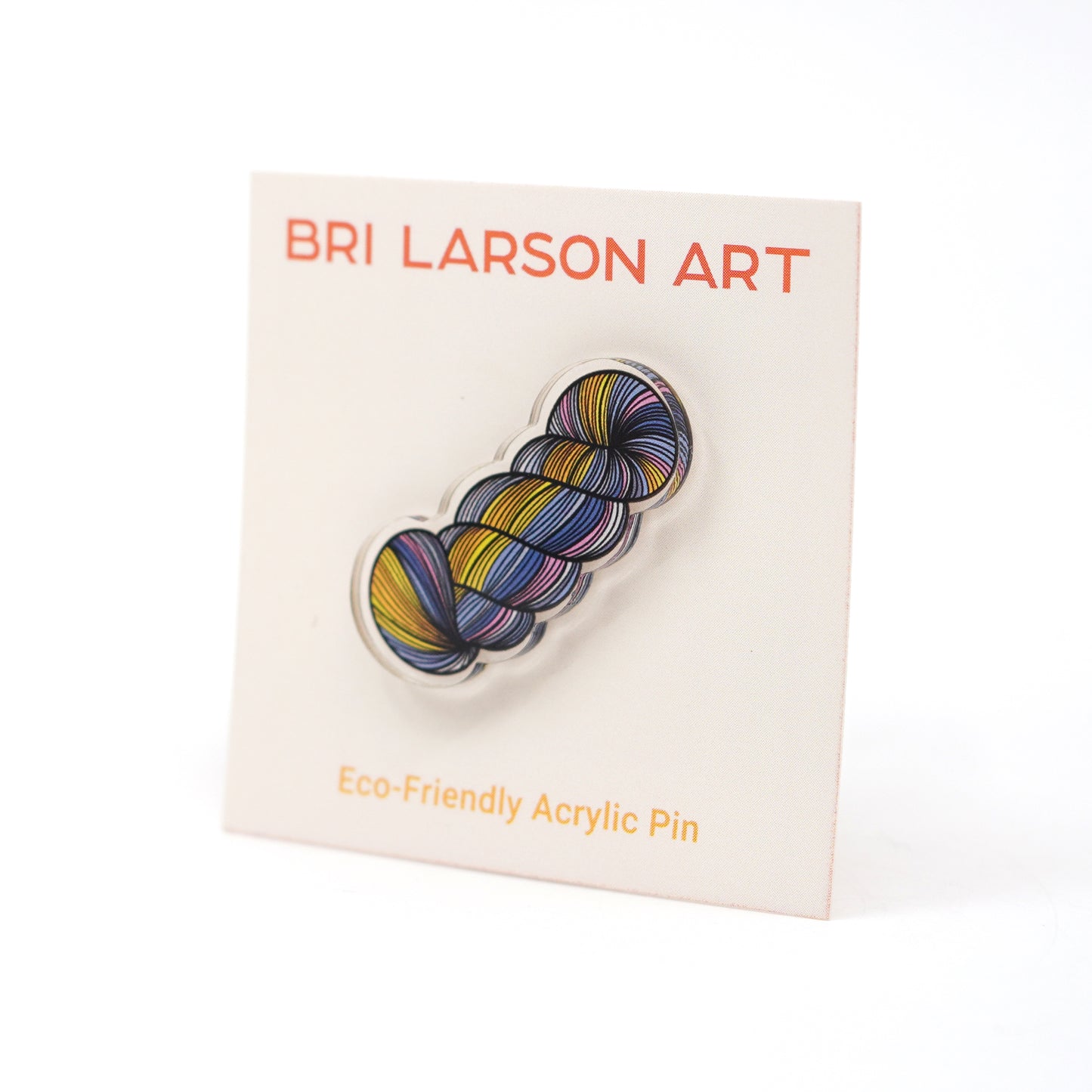 Yarn Skein Eco-Friendly Acrylic Pin / Sunset