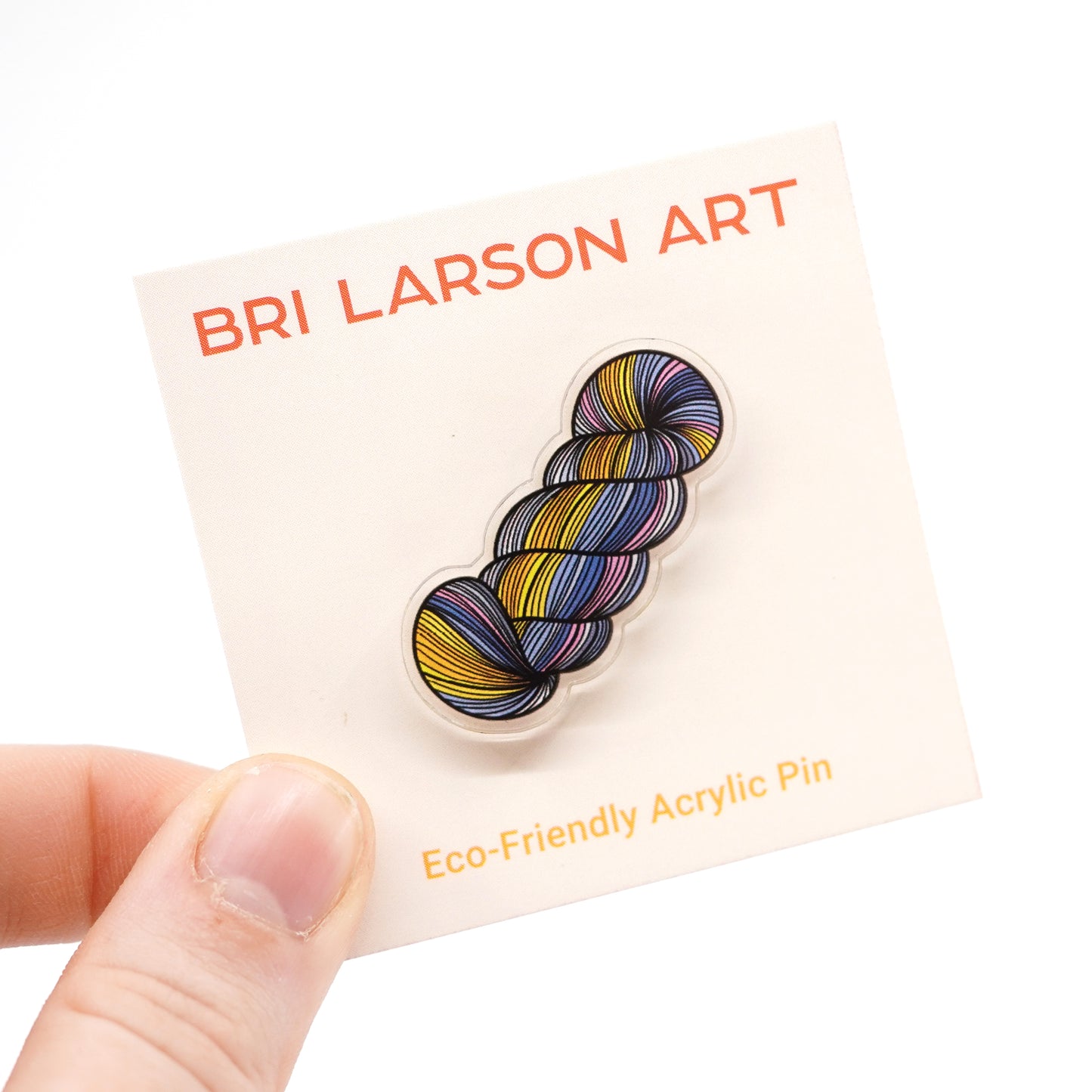 Yarn Skein Eco-Friendly Acrylic Pin / Sunset