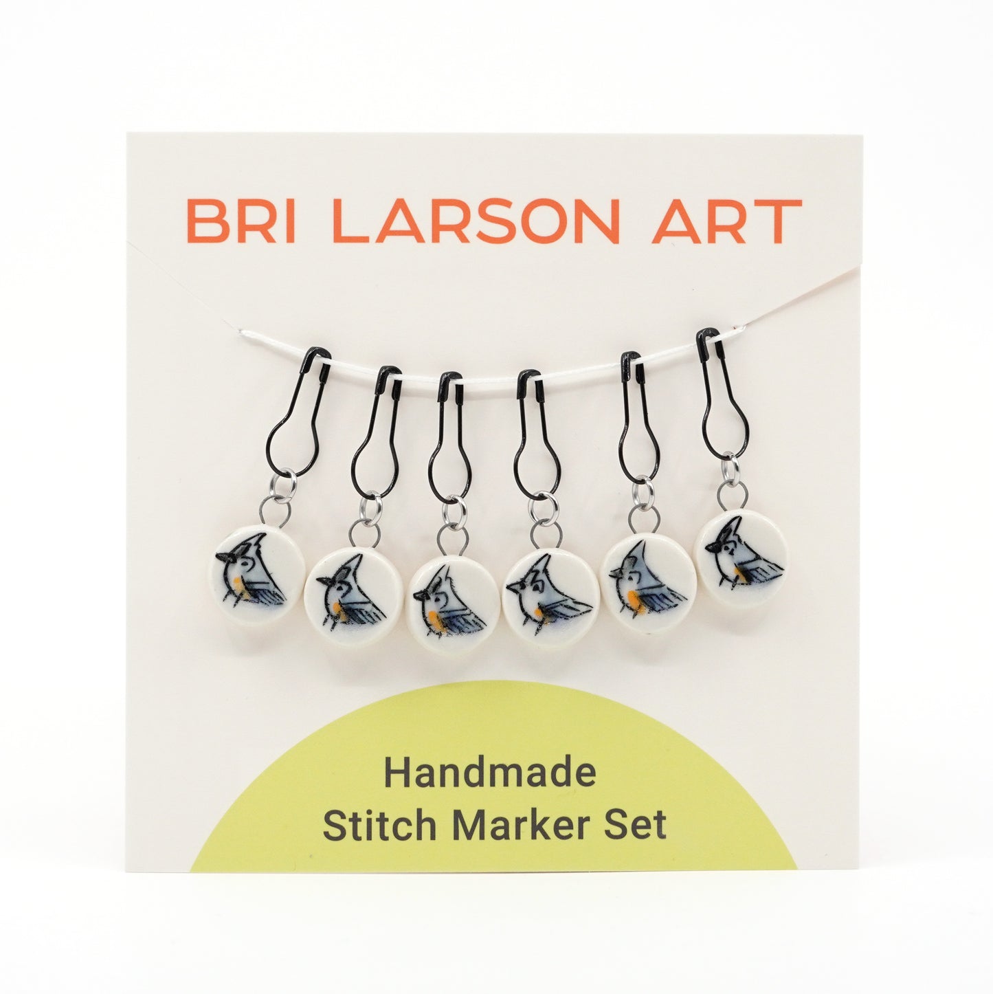 Tufted Titmouse Stitch Marker Set - Pin Version