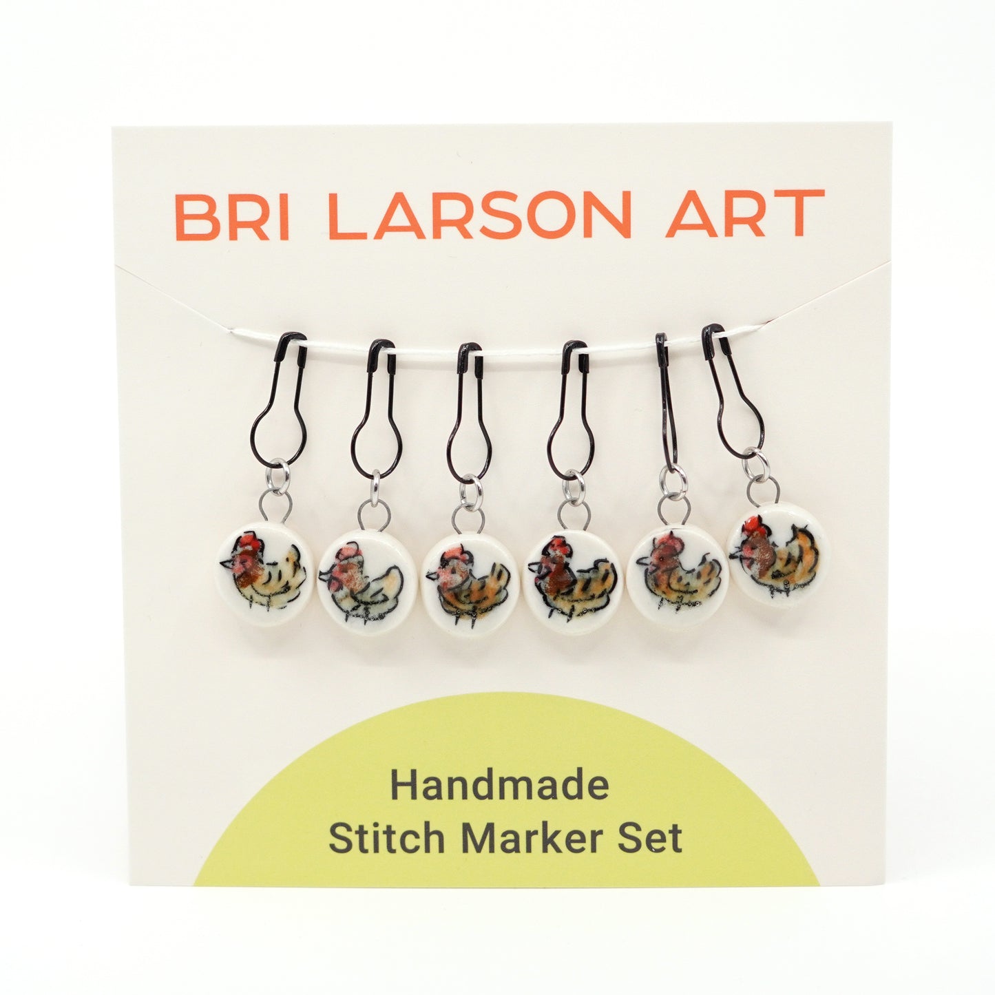 Buff Orpington Chicken Stitch Marker Set - Pin Version