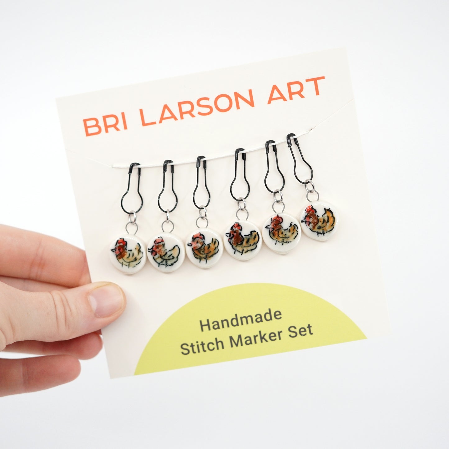 Buff Orpington Chicken Stitch Marker Set - Pin Version