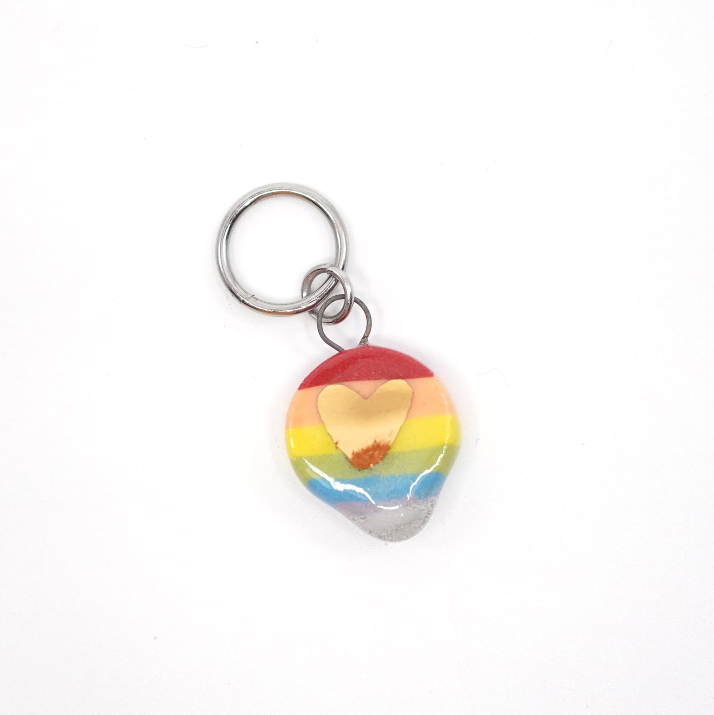 Rainbow Stitch Marker - Individual w/ Gold