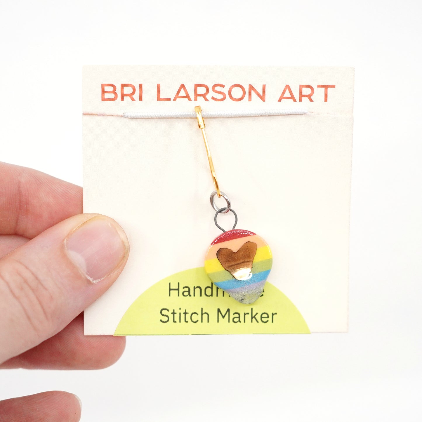 Rainbow Stitch Marker - Individual Pin w/ Gold