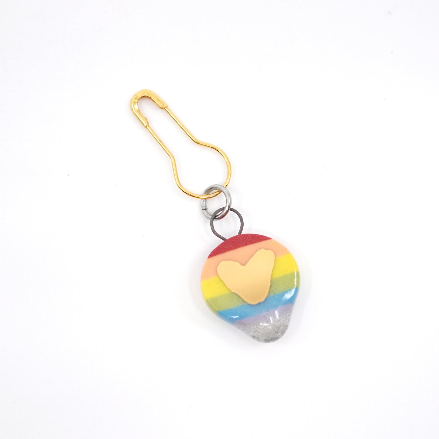 Rainbow Stitch Marker - Individual Pin w/ Gold