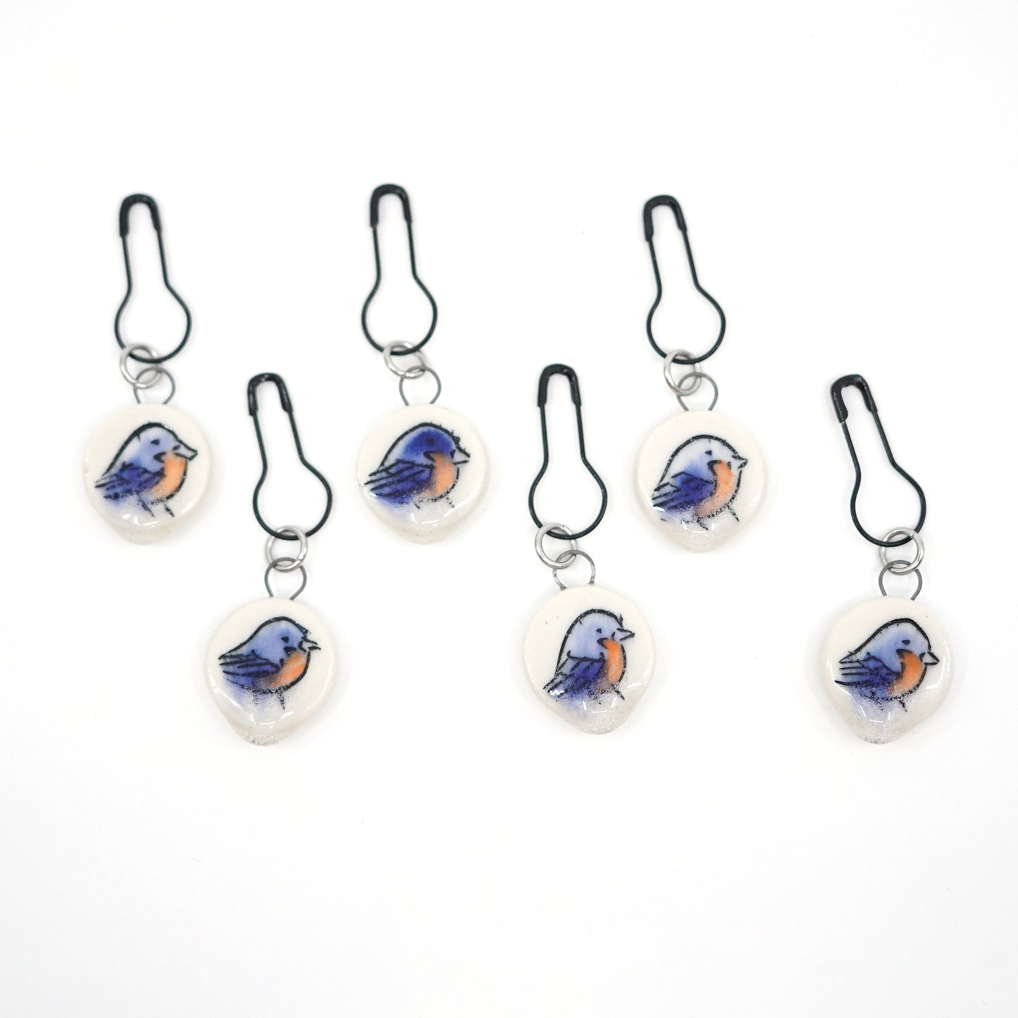 Bluebird Stitch Marker Set - Pin Version