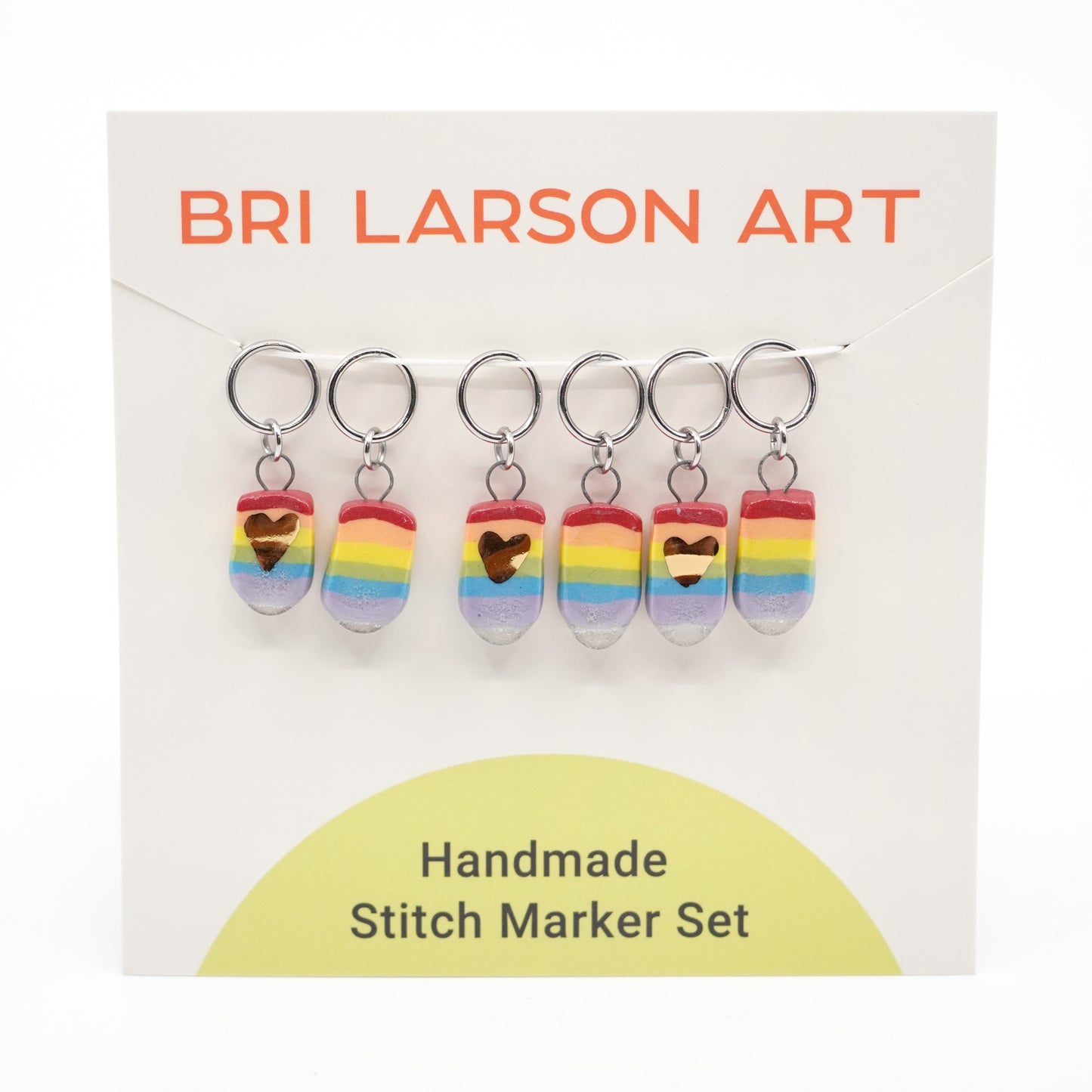 Rainbow Stitch Marker Set w/ Gold