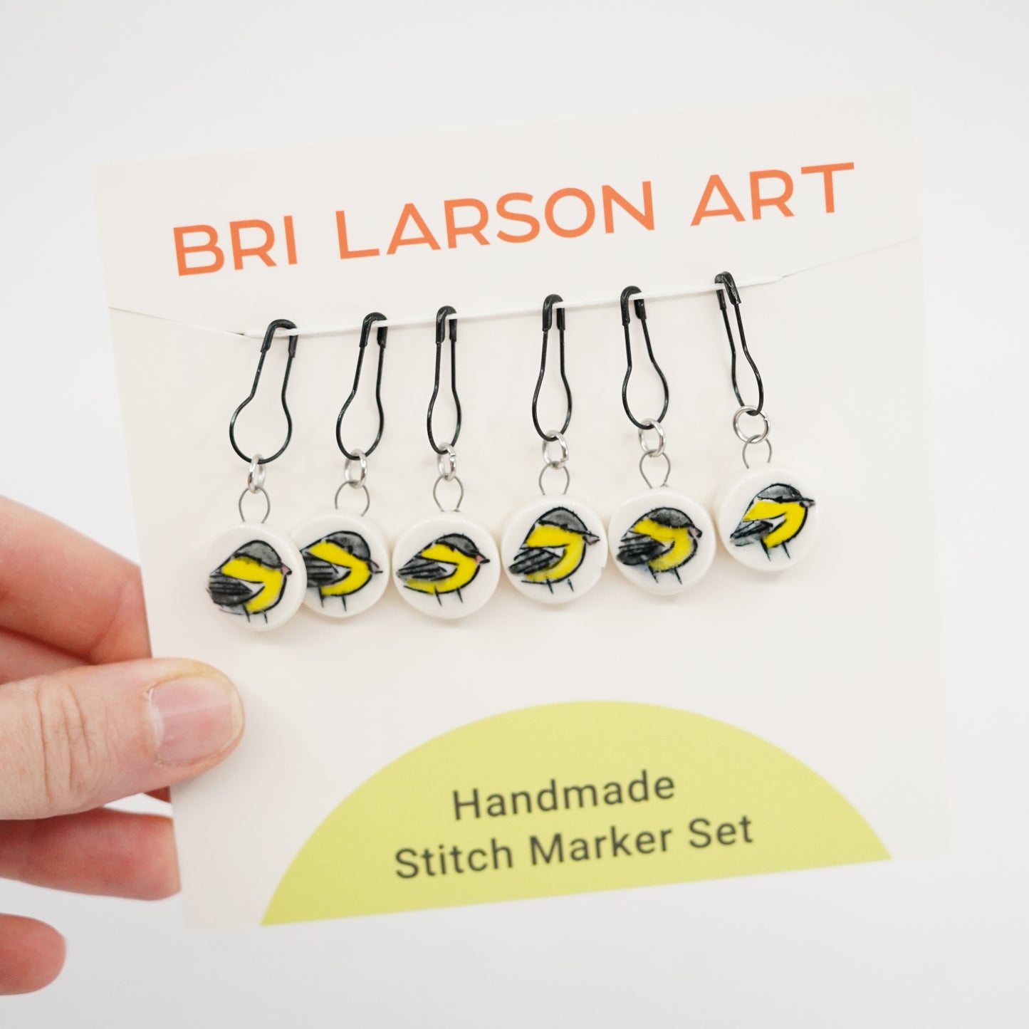 Goldfinch Stitch Marker Set - Pin Version