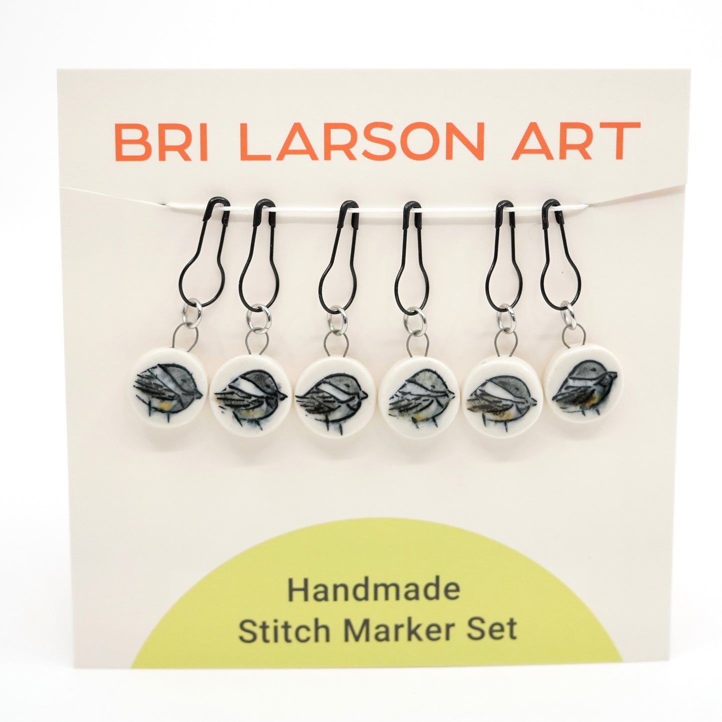 Chickadee Stitch Marker Set - Pin Version