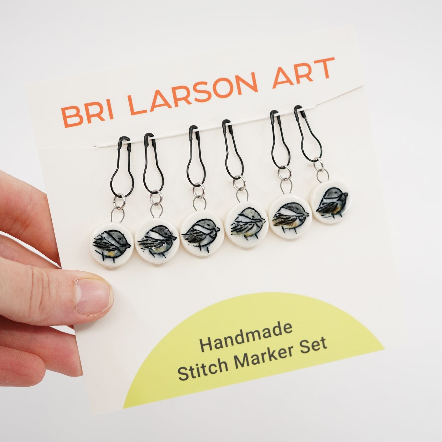 Chickadee Stitch Marker Set - Pin Version