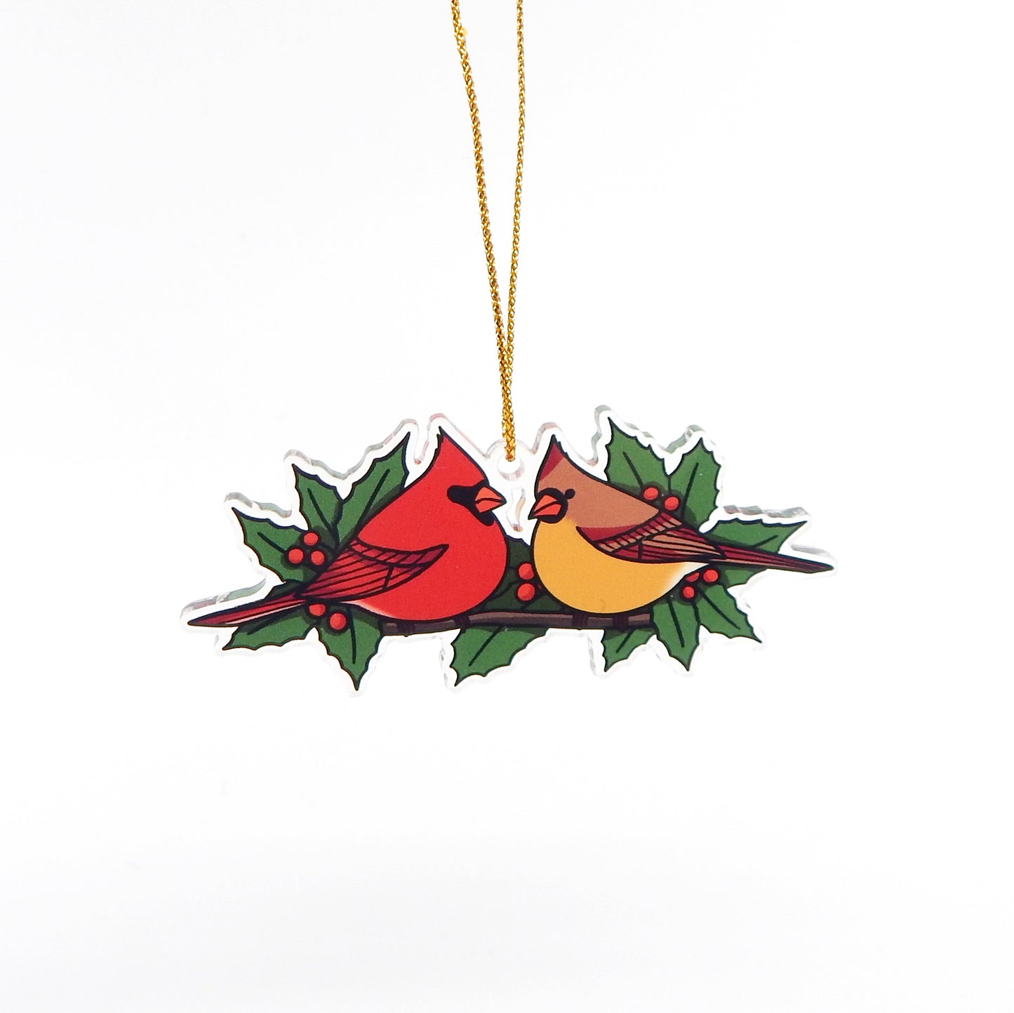 Pair of Cardinals Eco Friendly Acrylic Hanging Ornament