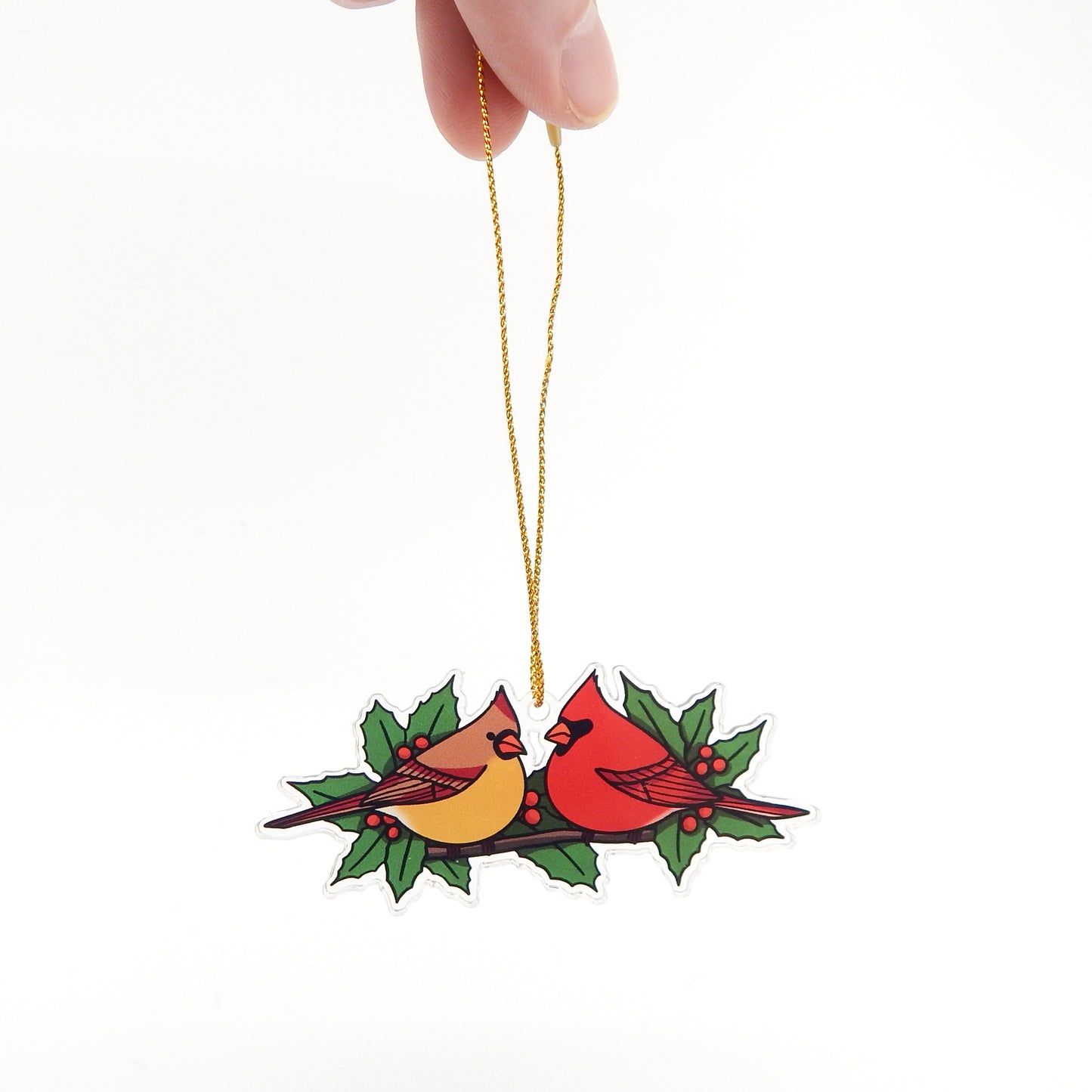 Pair of Cardinals Eco Friendly Acrylic Hanging Ornament