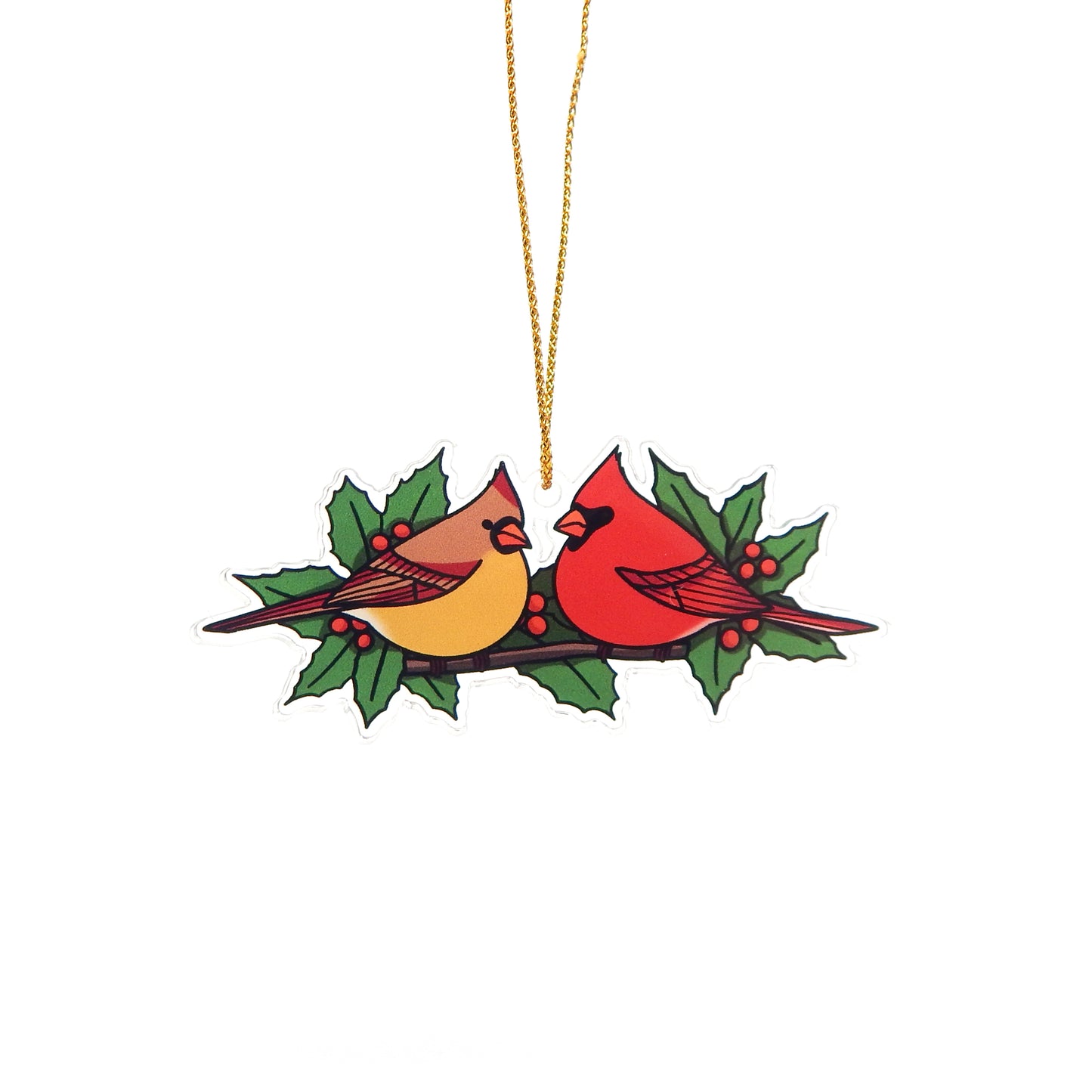 Pair of Cardinals Eco Friendly Acrylic Hanging Ornament