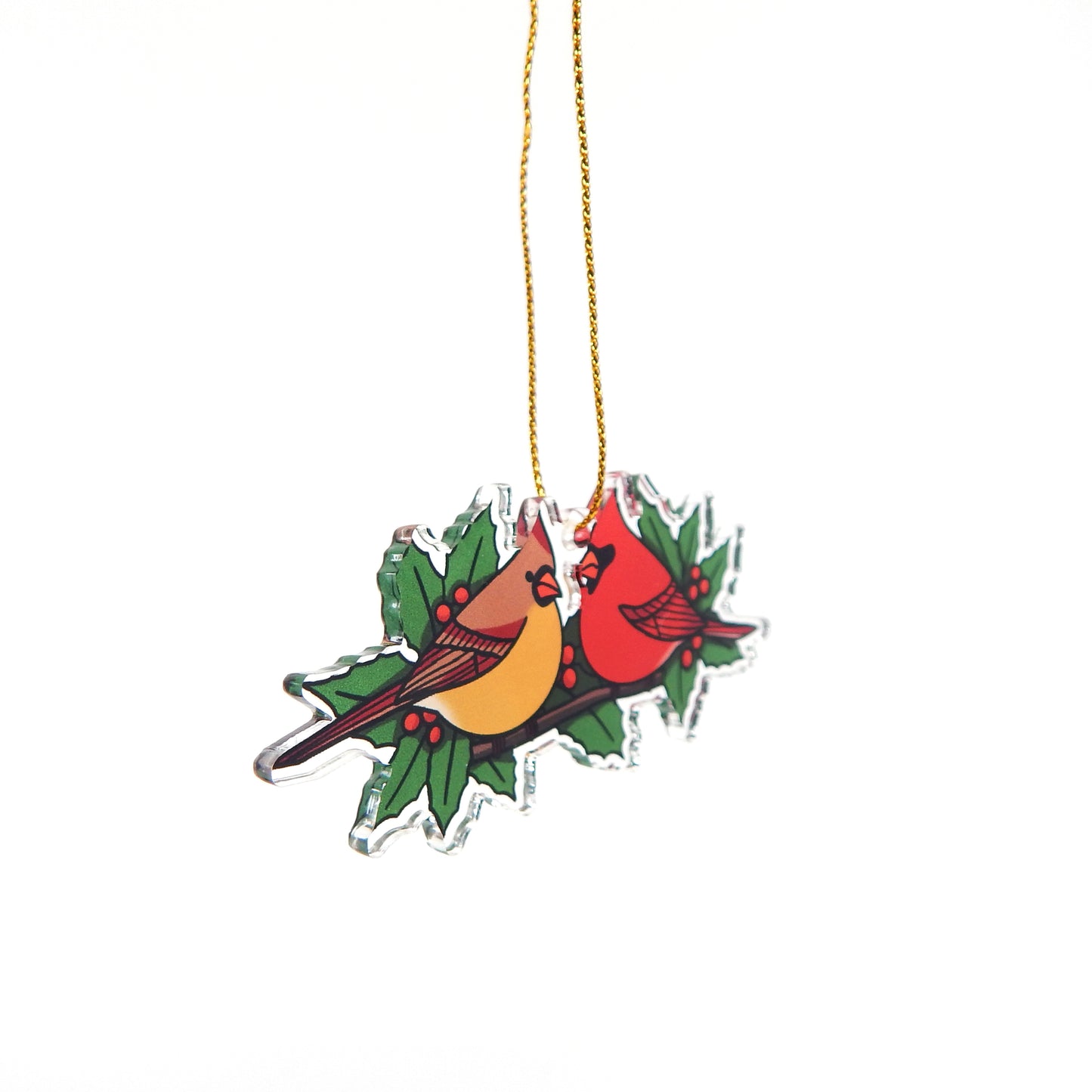 Pair of Cardinals Eco Friendly Acrylic Hanging Ornament