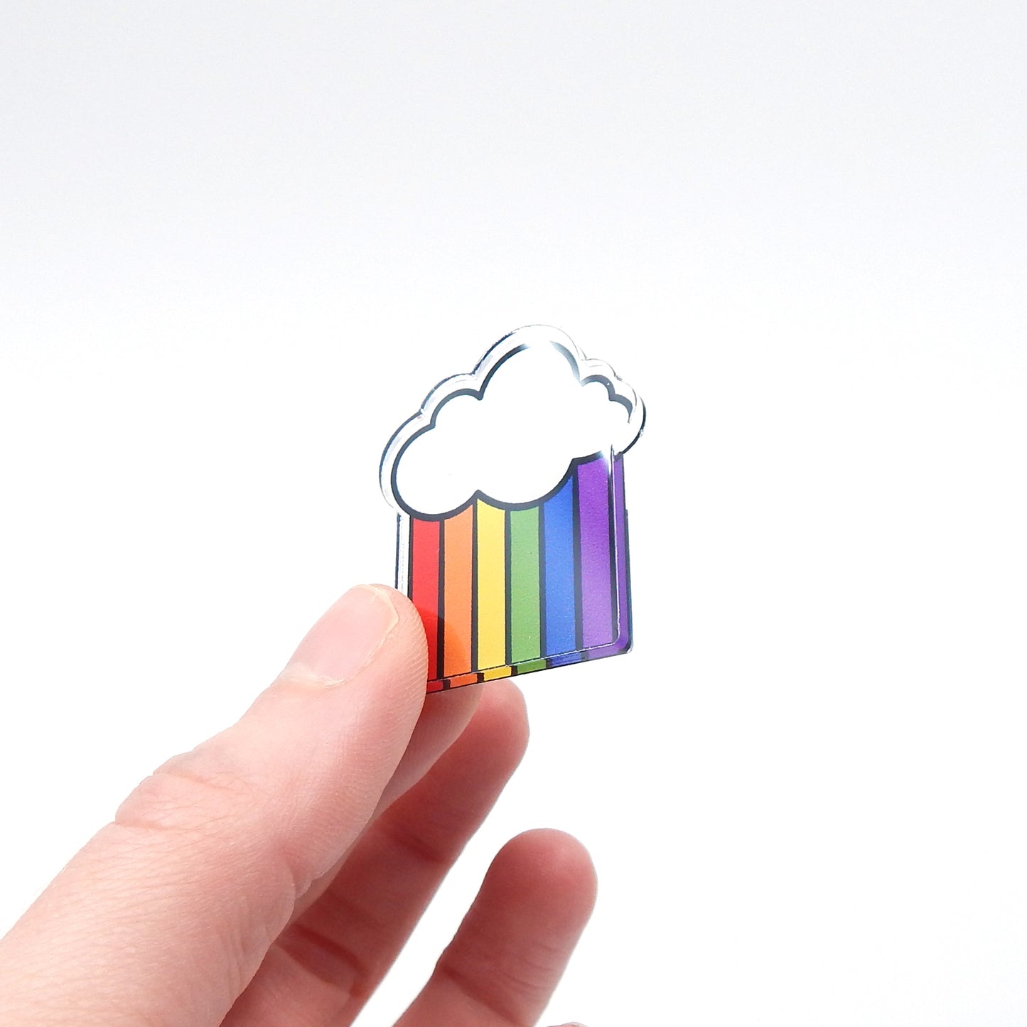 Rainbow Cloud Acrylic Pin