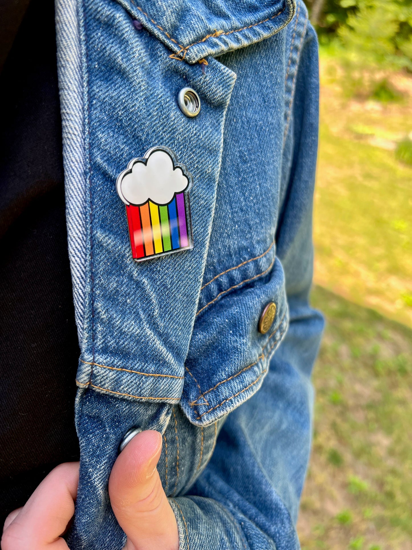Rainbow Cloud Acrylic Pin