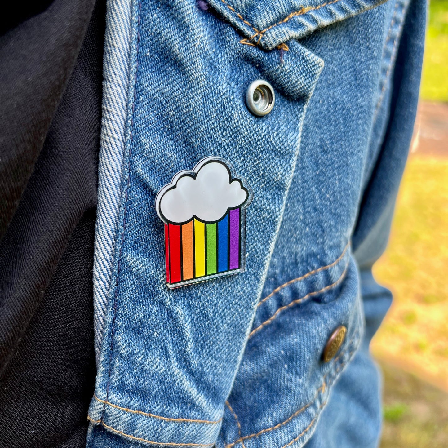 Rainbow Cloud Acrylic Pin